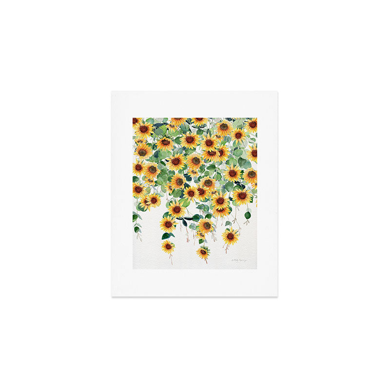 Sunflowers and Eucalyptus Garland  Art Print Gallery Image 1