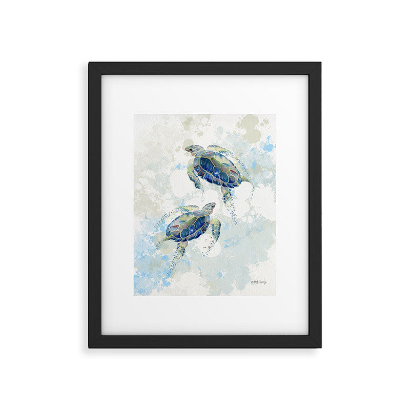 Swimming Together 2 - Sea Turtle  Framed Art Print Gallery Image 4