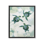 Swimming Together 3 - Sea Turtle  Framed Canvas Print Gallery Image 8