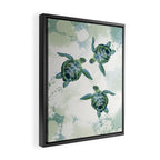 Swimming Together 3 - Sea Turtle  Framed Canvas Print Gallery Image 2