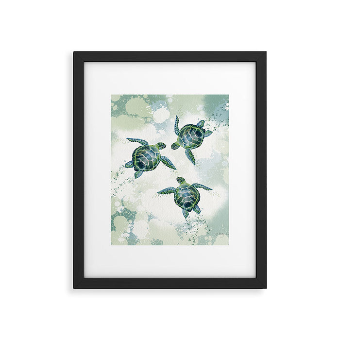 Swimming Together 3 - Sea Turtle  Framed Art Print Gallery Image 1