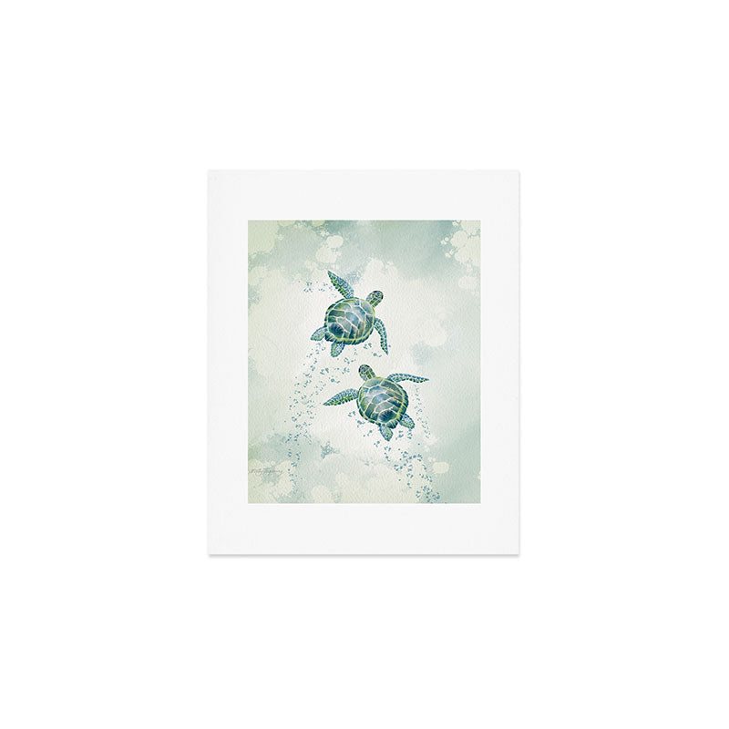 Two Sea Turtles  Art Print Gallery Image 1