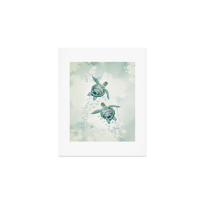 Two Sea Turtles  Art Print Gallery Image 1