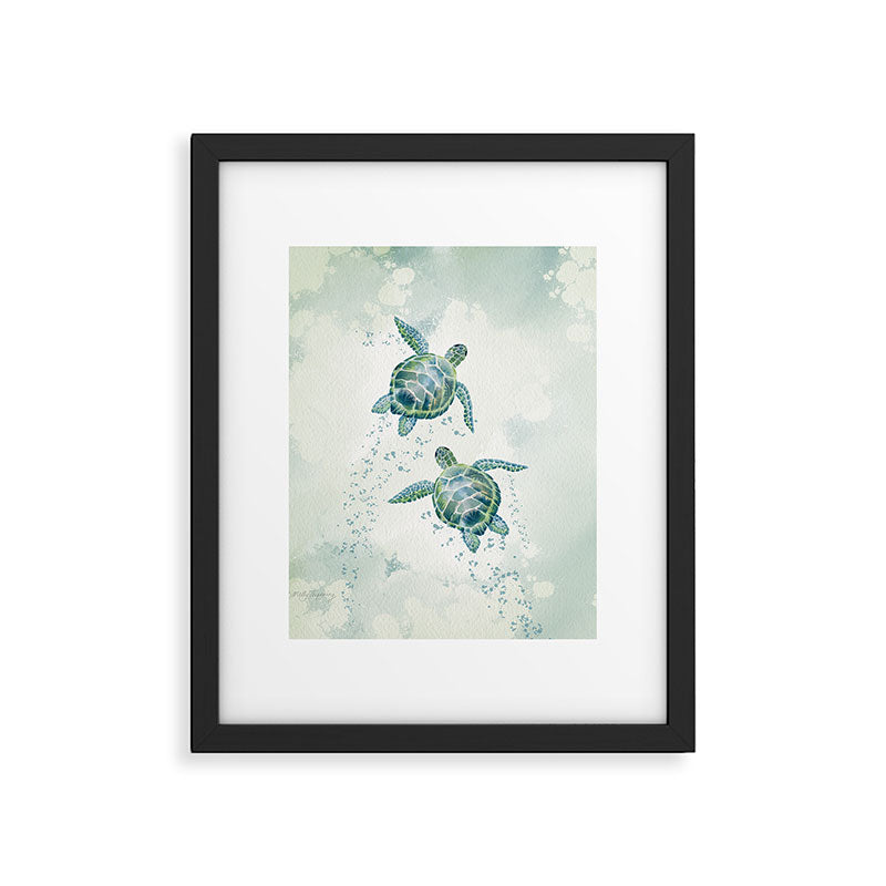 Two Sea Turtles  Framed Art Print Gallery Image 4