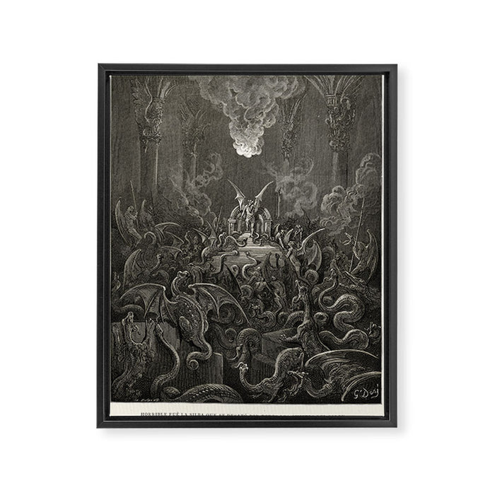 Gustave Doré - The lost paradise Framed Canvas Print Gallery Image 1