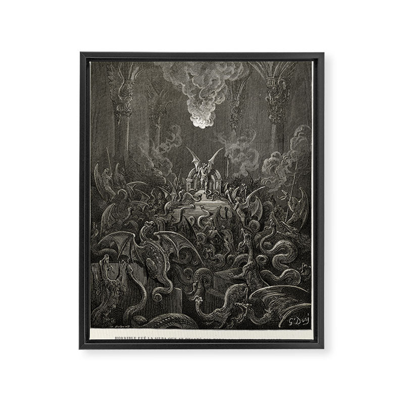 Gustave Doré - The lost paradise Framed Canvas Print Gallery Image 6