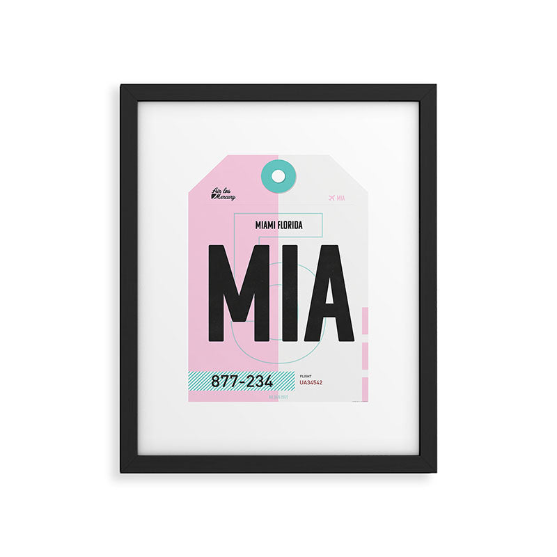 Miami Luggage Tag Framed Art Print Gallery Image 5