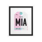 Miami Luggage Tag Framed Art Print Gallery Image 5