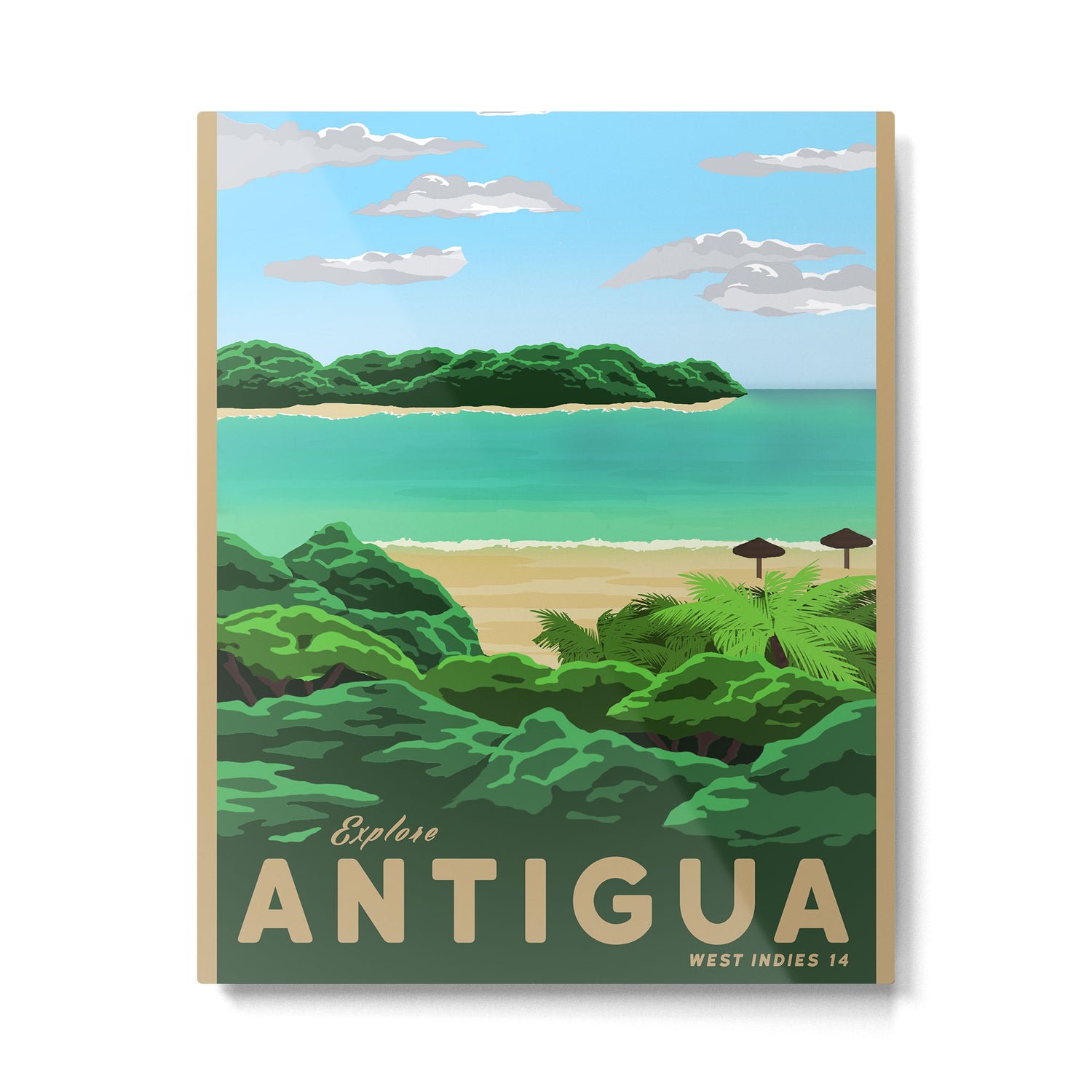 Travel Poster - antigua Metal Print Gallery Image 6
