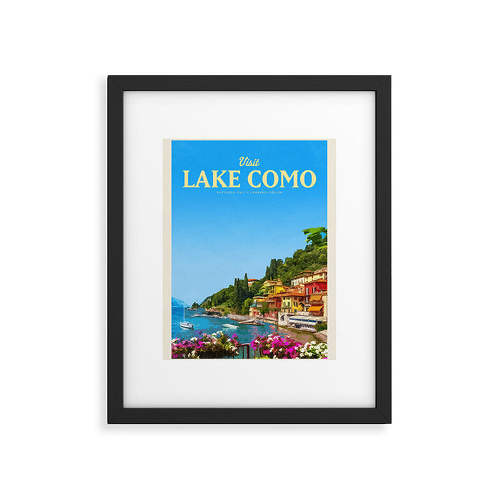 Visit Lake Como Framed Art Print Gallery Image 1