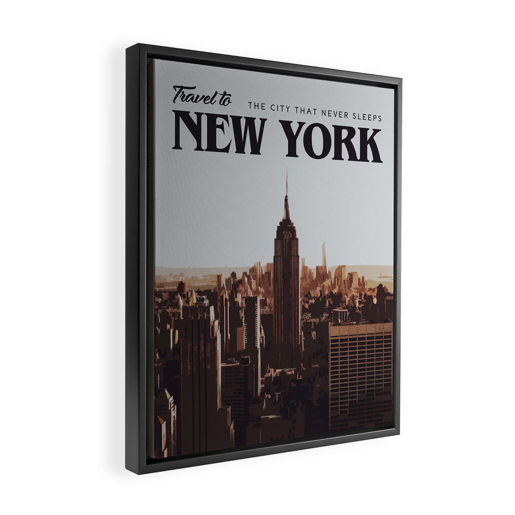 Visit New York Framed Canvas Print Gallery Image 2