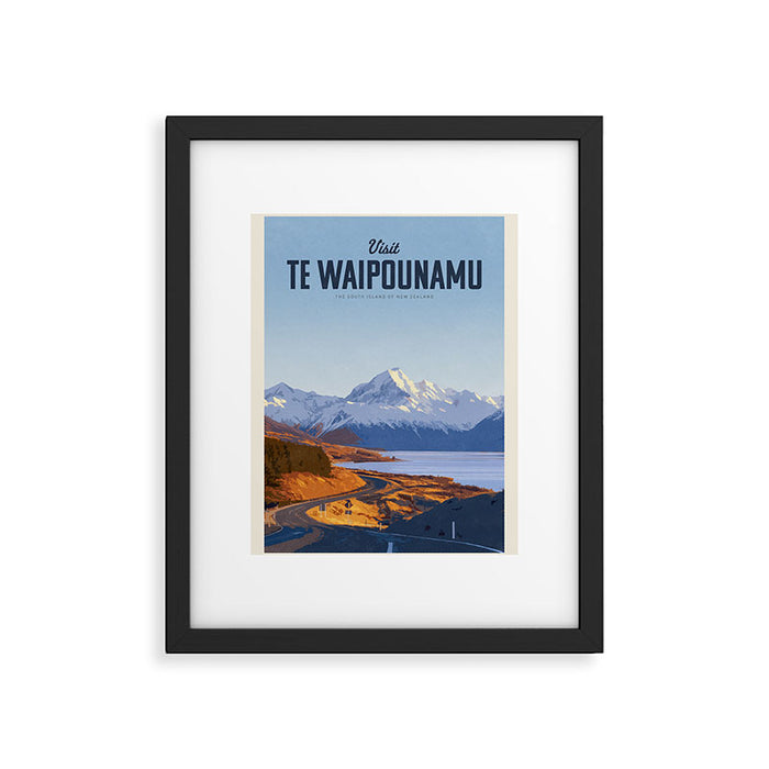 Visit Te Waipounamu Framed Art Print Gallery Image 1