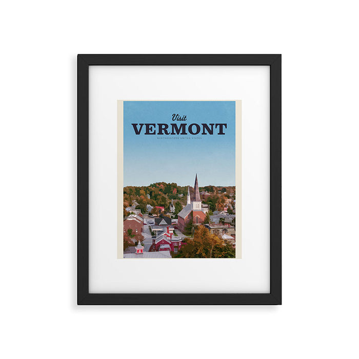 Visit Vermont Framed Art Print Gallery Image 1
