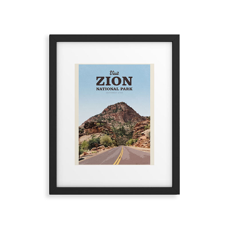 Visit Zion National Park Framed Art Print Gallery Image 5