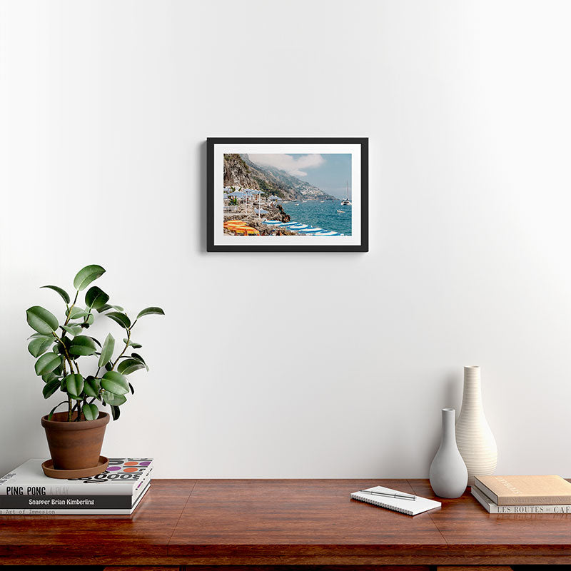 Beach Club in Positano Framed Art Print Gallery Image 2