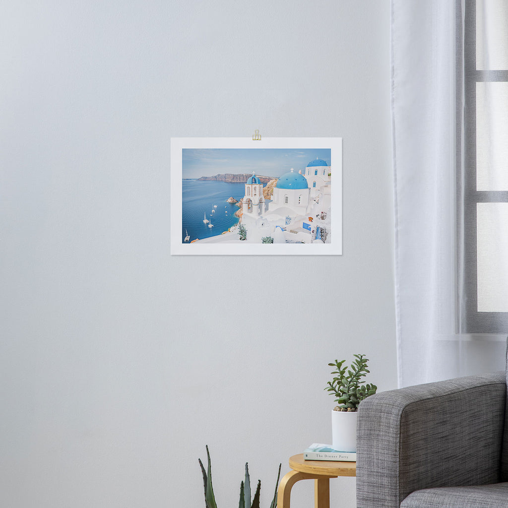 Cliffside in Santorini Art Print Gallery Image 3