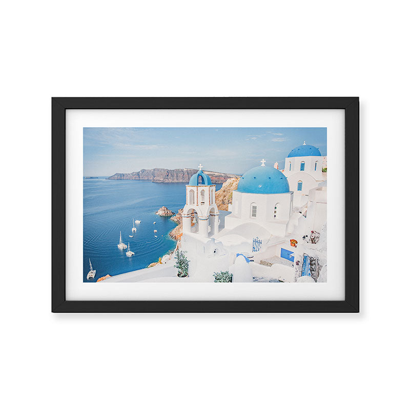 Cliffside in Santorini Framed Art Print Gallery Image 2
