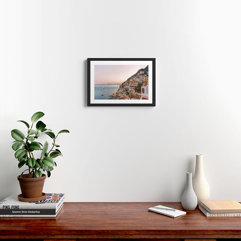 Positano at Dusk Framed Art Print Gallery Image 2