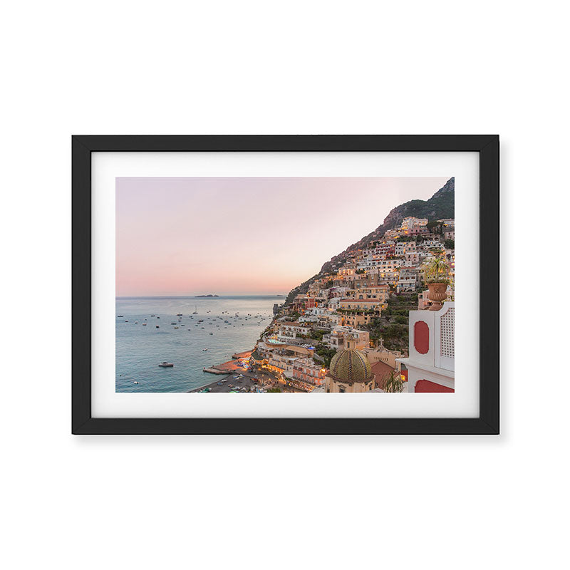 Positano at Dusk Framed Art Print Gallery Image 2