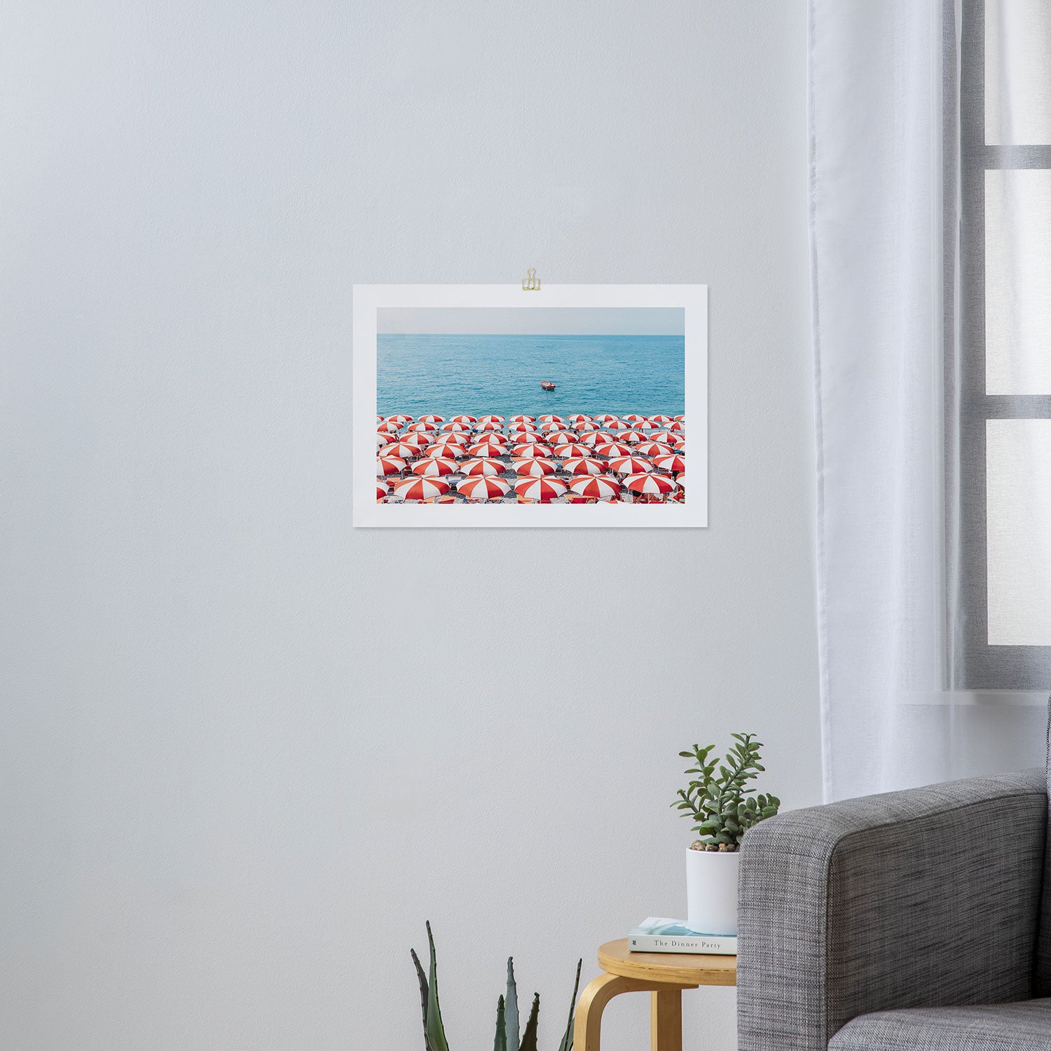 Red Umbrellas in Italy Art Print Gallery Image 3
