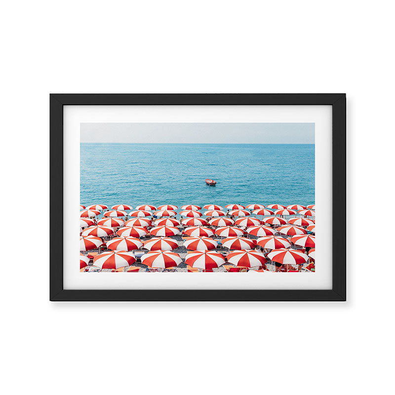 Red Umbrellas in Italy Framed Art Print Gallery Image 2