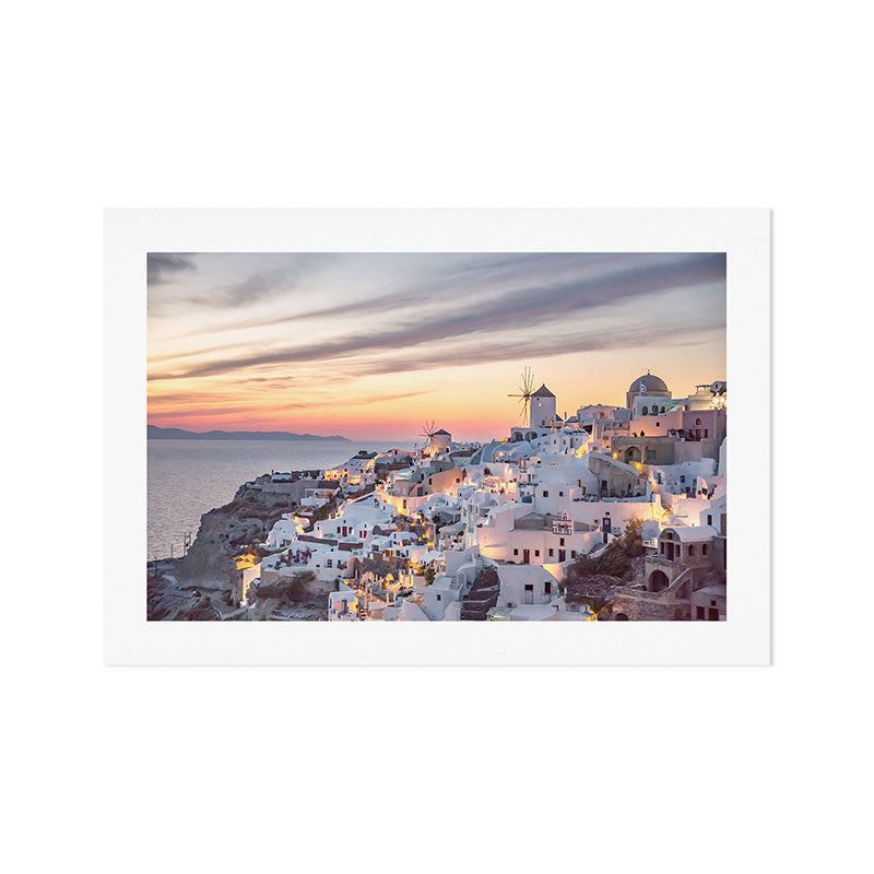 Sunset in Santorini Art Print Gallery Image 1