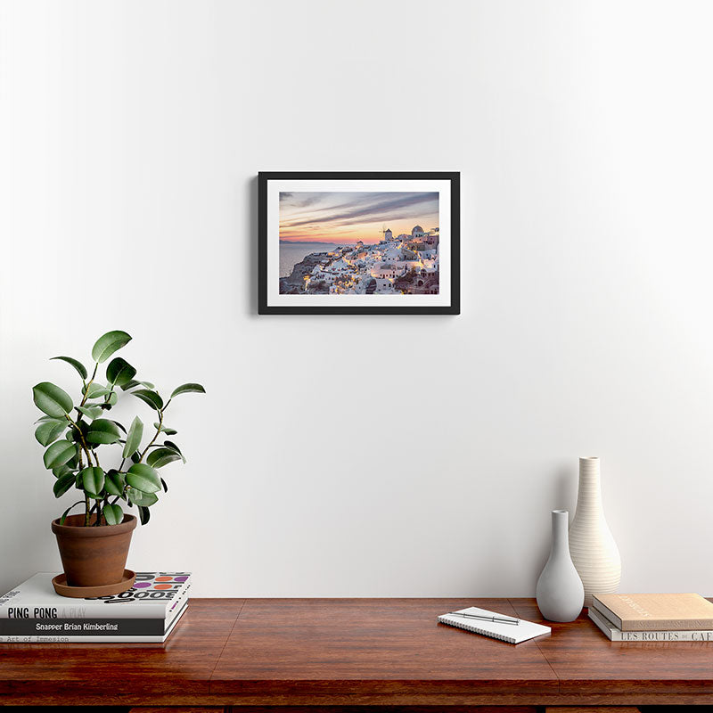 Sunset in Santorini Framed Art Print Gallery Image 2