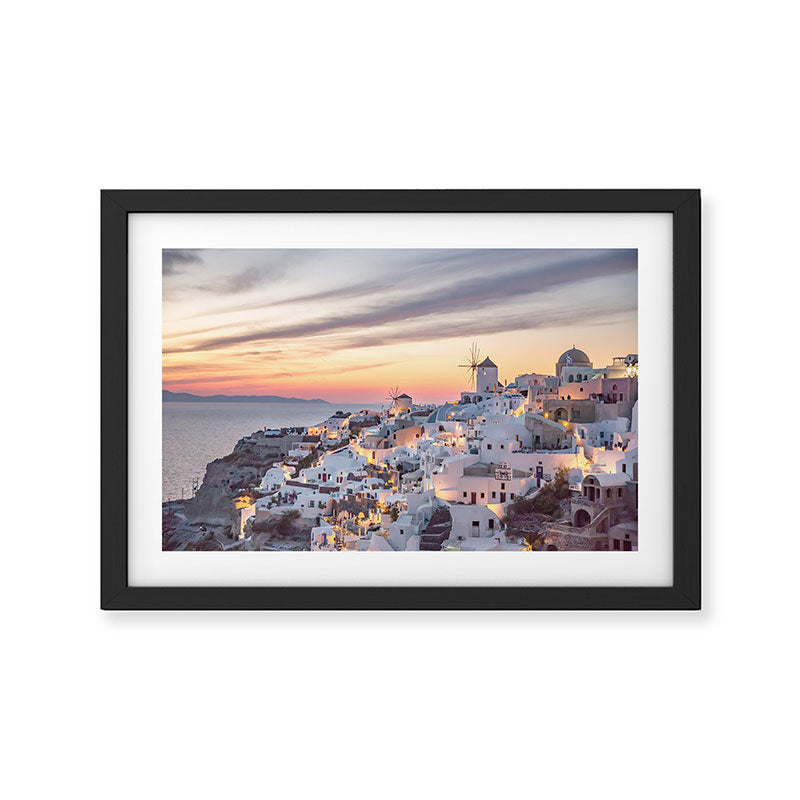 Sunset in Santorini Framed Art Print Gallery Image 2