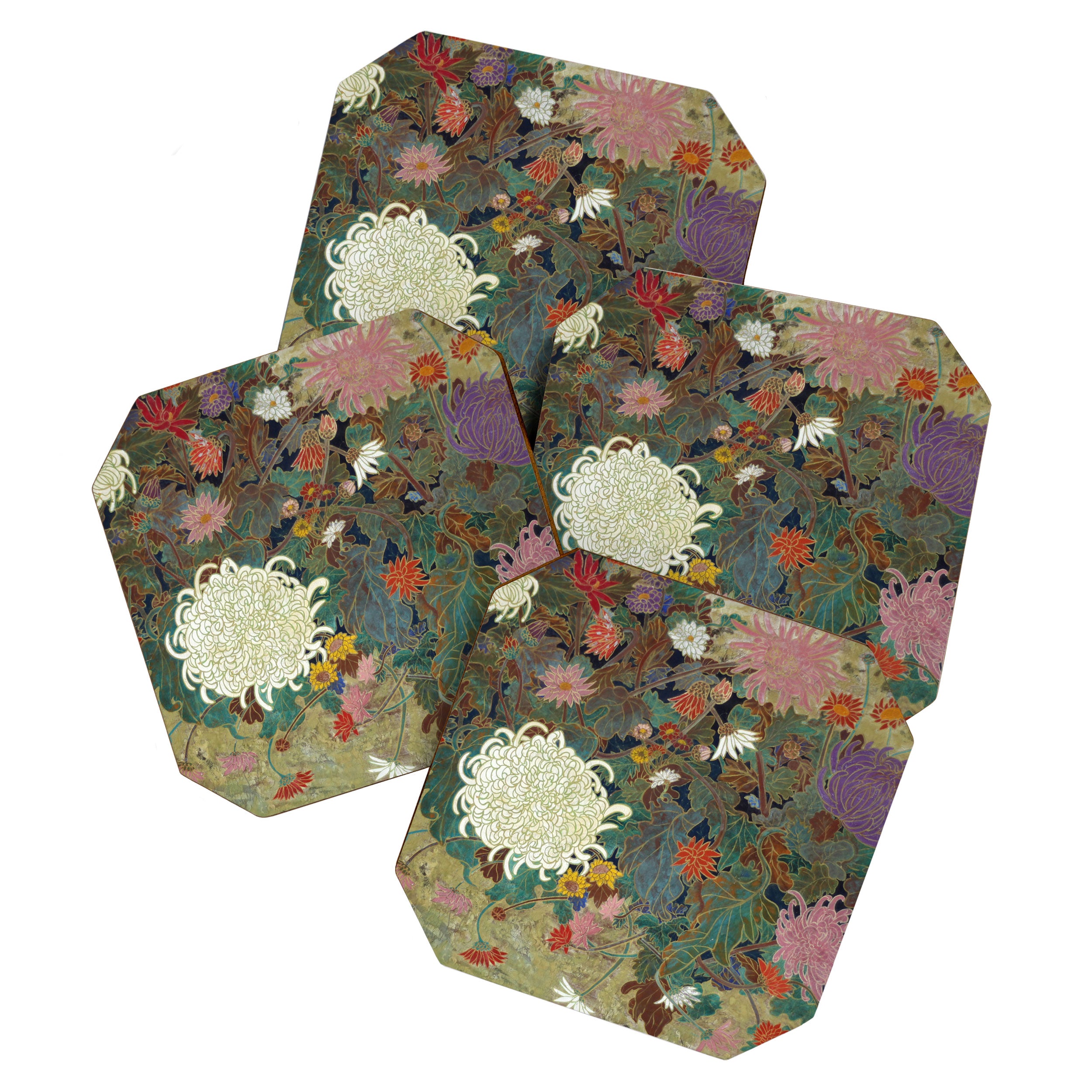 flower Japanese painting Coaster Gallery Image 1