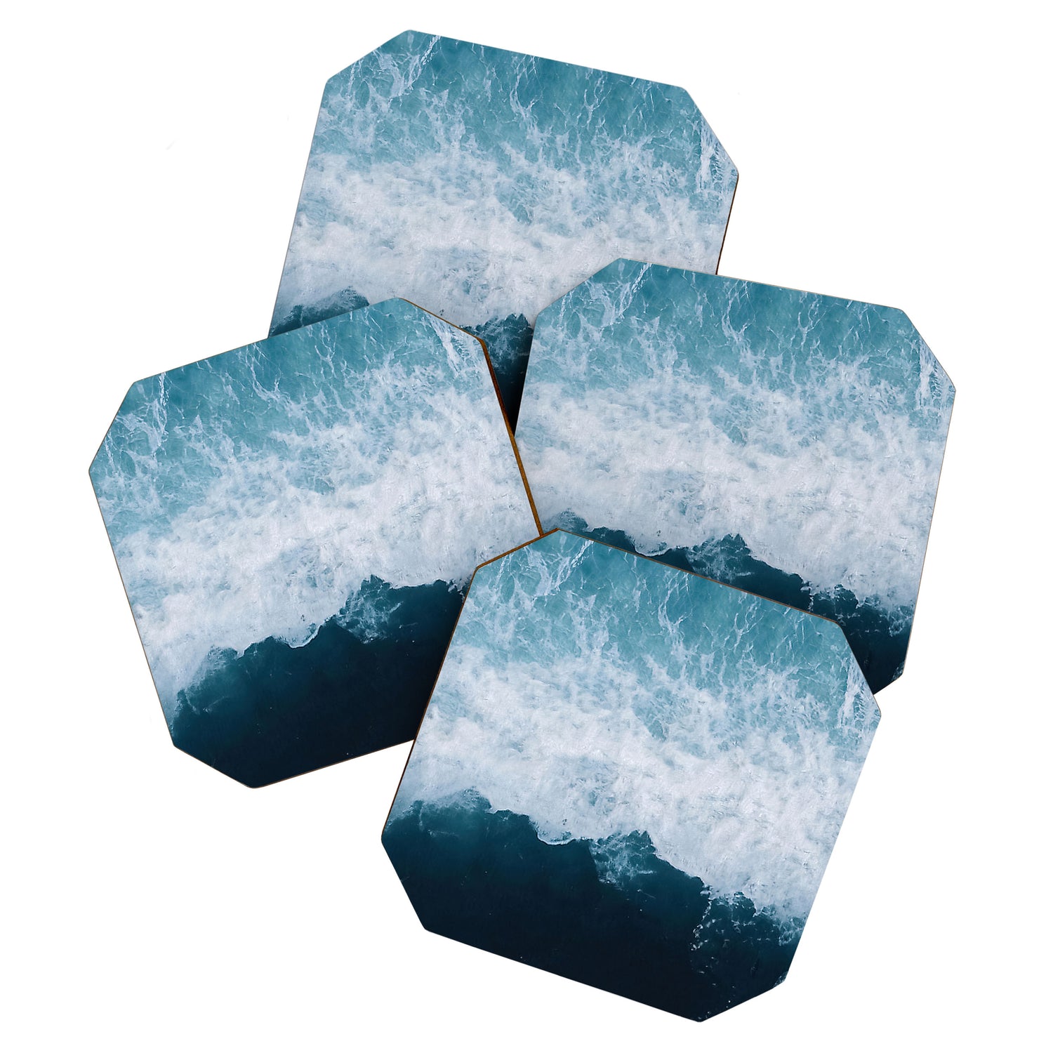 Abstract Wild Waves â Minimalism and Ocean Textures Coaster Gallery Image 1