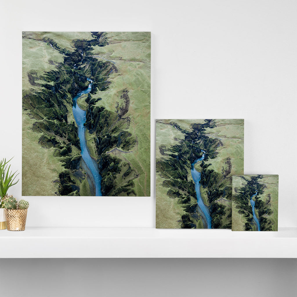 Aerial View of Fjaðrárgljúfur Canyon in Iceland Canvas Print Gallery Image 3