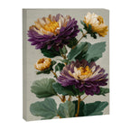 Birthflower Gift Aster Flower Art Floral Print Japanese Wall Art Poster Birthday Painting for her Canvas Print Gallery Image 6