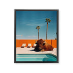 Bison By The Pool In Palm Springs Framed Canvas Print Gallery Image 6