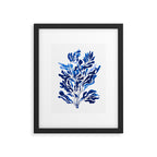 Blue Floral Print Minimalist Japanese Wall Art Framed Art Print Gallery Image 5