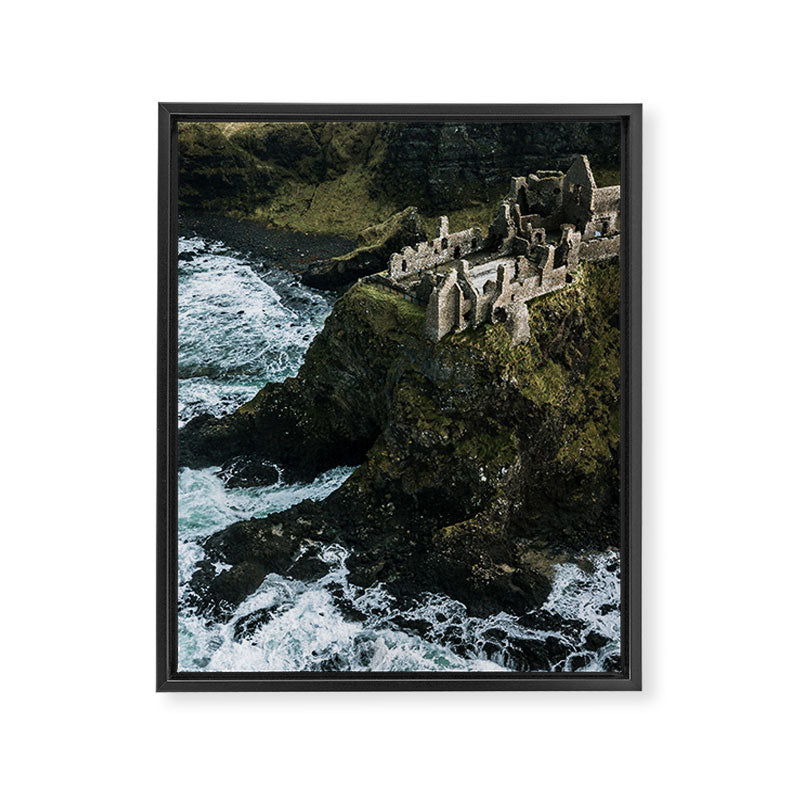 Castle Ruin by the Irish Sea Framed Canvas Print Gallery Image 6