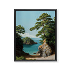 Coastal summer beach Japanese Wall Art Botanical Japandi Wall Art Painting Living Room Decor Framed Canvas Print Gallery Image 6