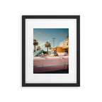 Cool Tiger in a pastel Cabrio in Palm Springs Framed Art Print Gallery Image 5
