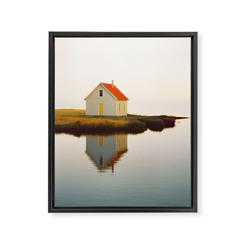 Cute Little Cabin In Iceland Framed Canvas Print Gallery Image 6