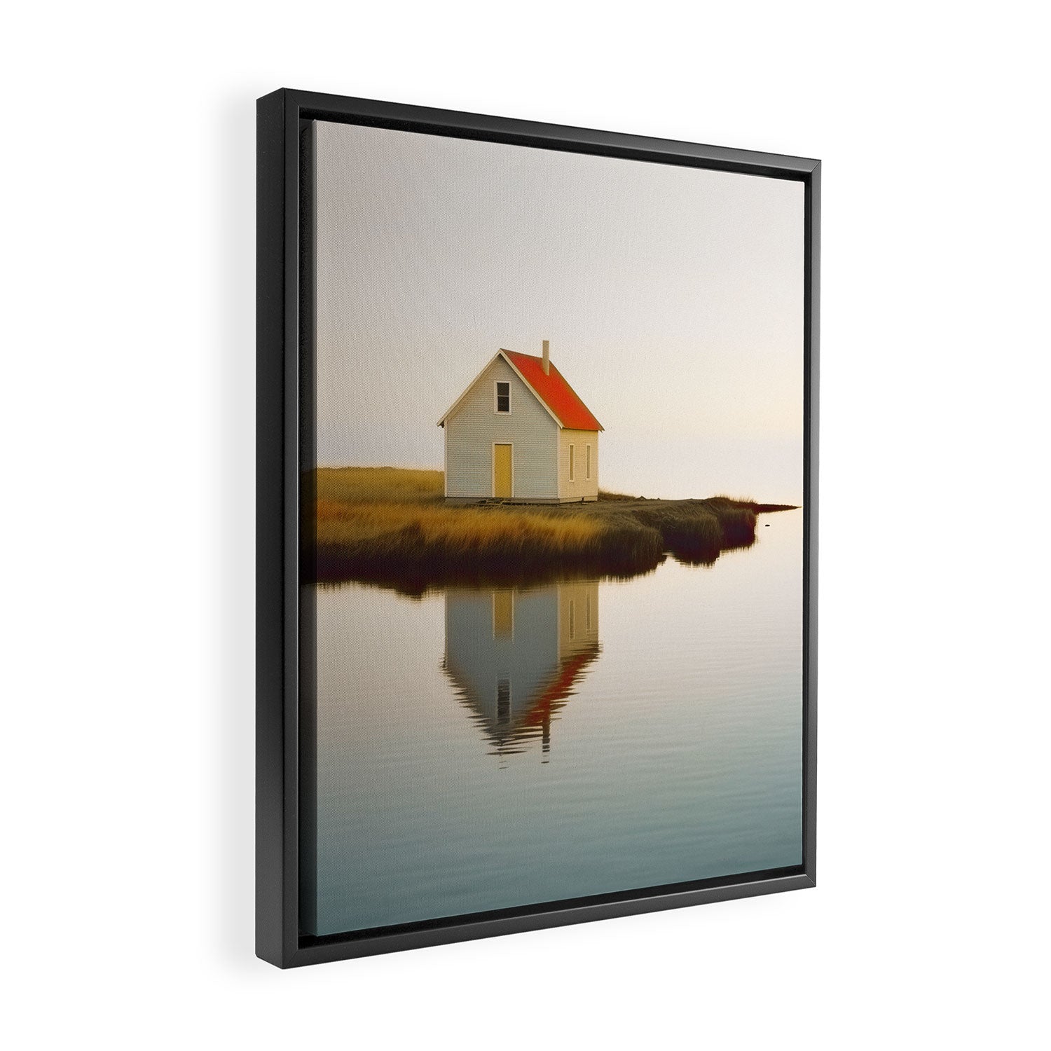 Cute Little Cabin In Iceland Framed Canvas Print Gallery Image 2