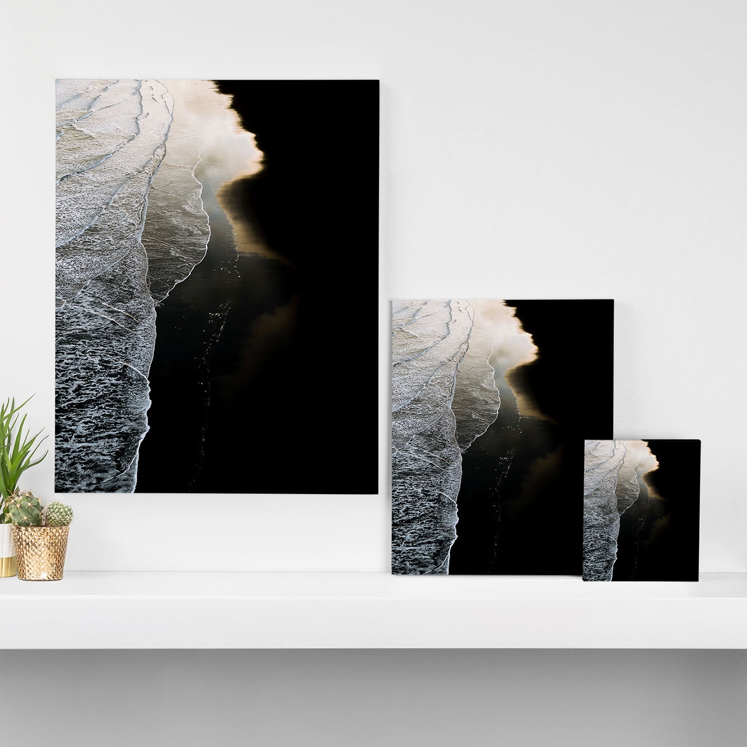 Endless Black Sand Beach Landscape In Iceland Canvas Print Gallery Image 3