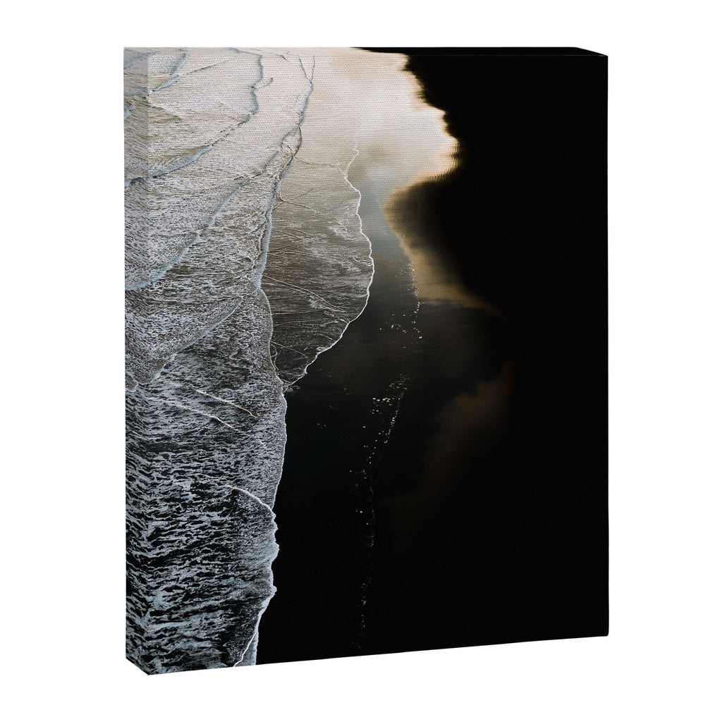 Endless Black Sand Beach Landscape In Iceland Canvas Print Gallery Image 6