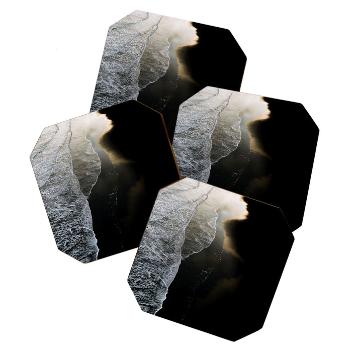 Endless Black Sand Beach Landscape In Iceland Coaster Gallery Image 1