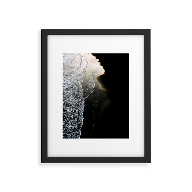 Endless Black Sand Beach Landscape In Iceland Framed Art Print Gallery Image 4