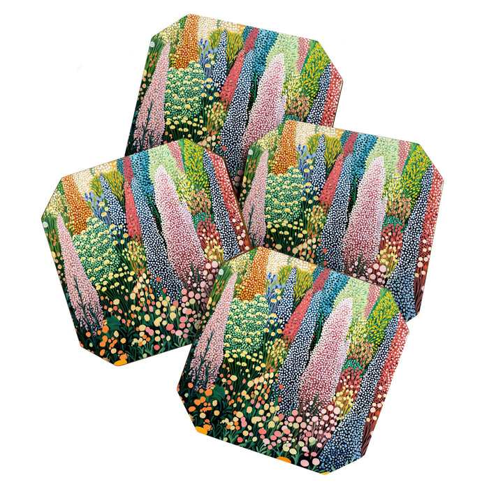 Floral Art Botanical Wall Art Maximalist Art Dopamine Decor Flower Print Japanese Painting  Coaster Gallery Image 1