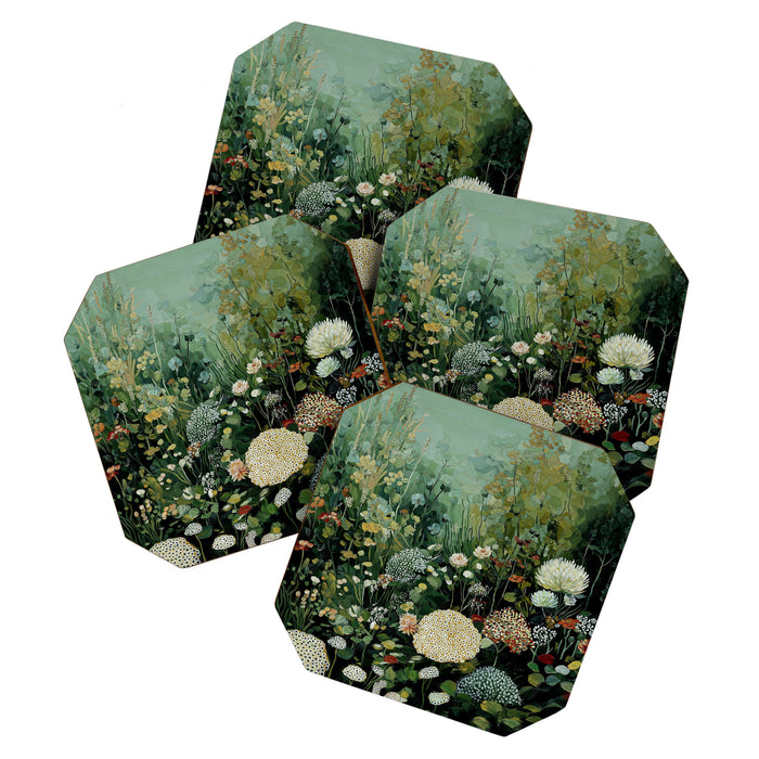 Floral Painting Fall Decor Japanese Wall Art Autumn Botanical Japandi Poster sage green Wall Art Coaster Gallery Image 1