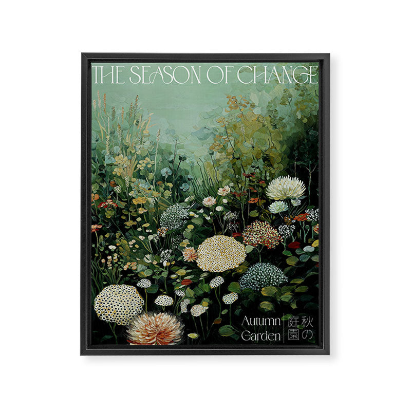 Floral Painting Fall Decor Japanese Wall Art Autumn Botanical Japandi Poster sage green Wall Art Framed Canvas Print Gallery Image 6