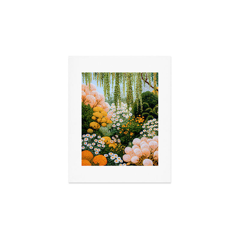 Floral Painting Maximalist Dopamine Decor Flower Print Polkadot Art Japanese Wall Art Sage Green Art Art Print Gallery Image 1