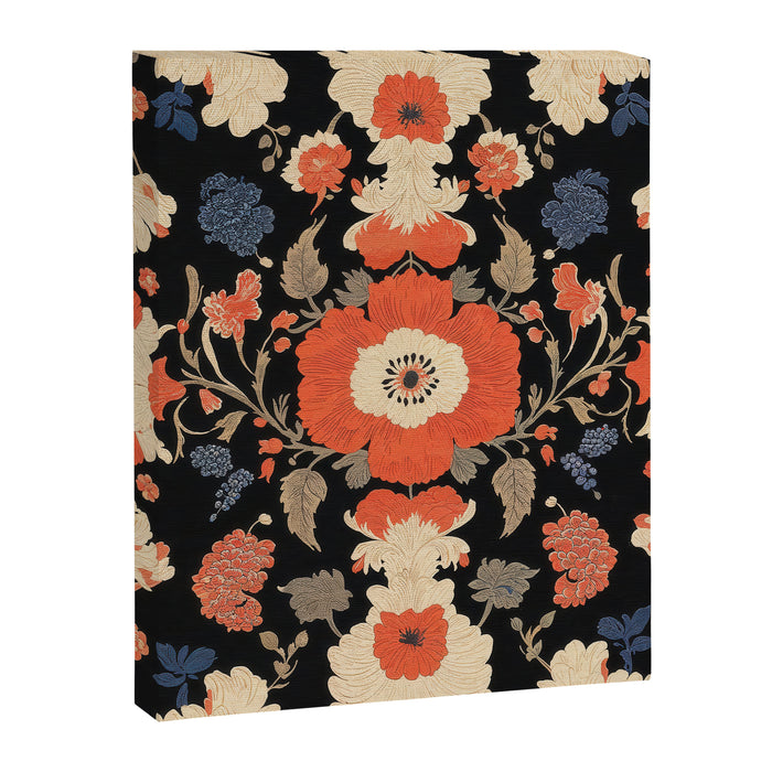 Floral Symphony of Elegance Stitch Pattern Canvas Print Gallery Image 1