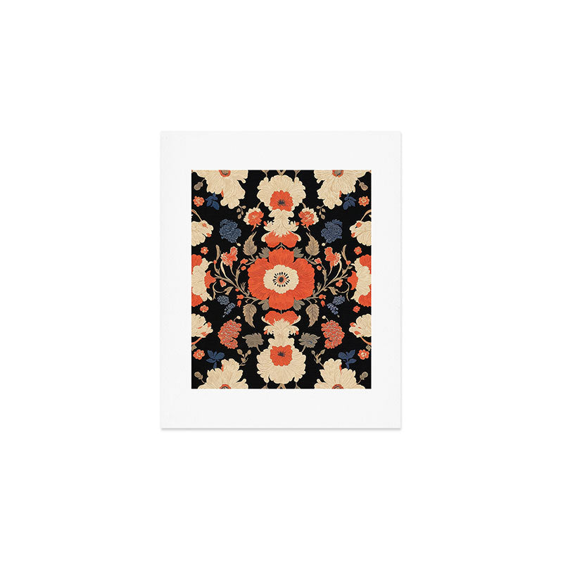 Floral Symphony of Elegance Stitch Pattern Art Print Gallery Image 1