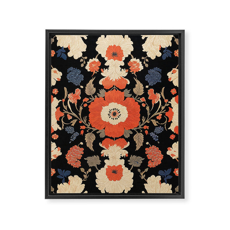 Floral Symphony of Elegance Stitch Pattern Framed Canvas Print Gallery Image 6